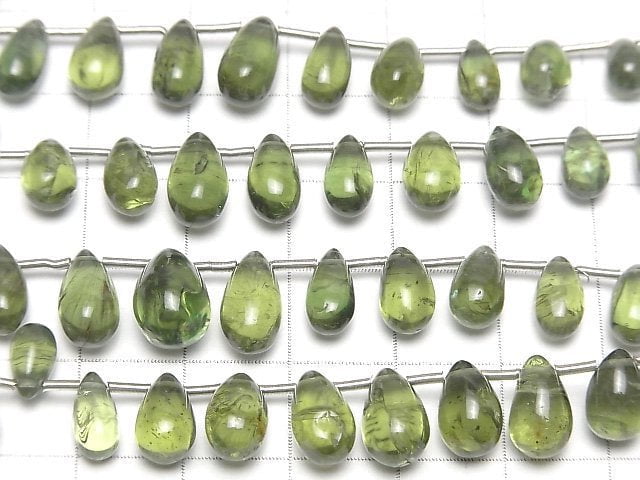 [Video]High Quality Green Apatite AA++ Drop (Smooth) half or 1strand (26pcs)