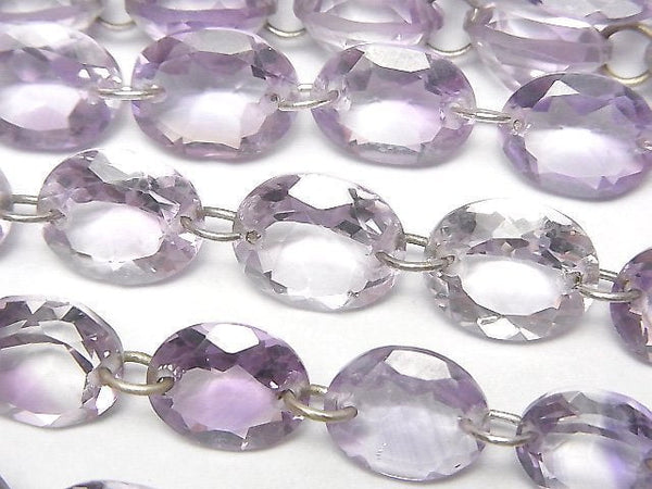 [Video]High Quality Pink Amethyst AAA- Oval Faceted [Double Hole] 1strand beads (aprx.6inch/16cm)