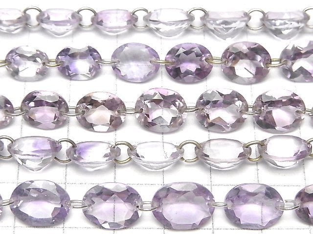 [Video]High Quality Pink Amethyst AAA- Oval Faceted [Double Hole] 1strand beads (aprx.6inch/16cm)