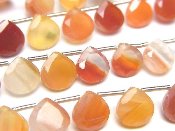[Video] Mixed Carnelian Chestnut Faceted 8x8mm half or 1strand beads (aprx.6inch/16cm)