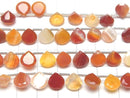 [Video] Mixed Carnelian Chestnut Faceted 8x8mm half or 1strand beads (aprx.6inch/16cm)