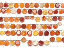 [Video] Mixed Carnelian Chestnut Faceted 8x8mm half or 1strand beads (aprx.6inch/16cm)