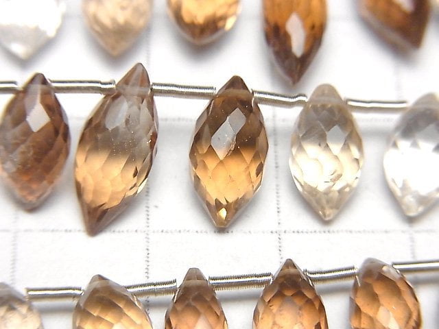 [Video]High Quality Brown Topaz AAA- Marquise Rice Faceted Briolette half or 1strand beads (aprx.7inch/18cm)