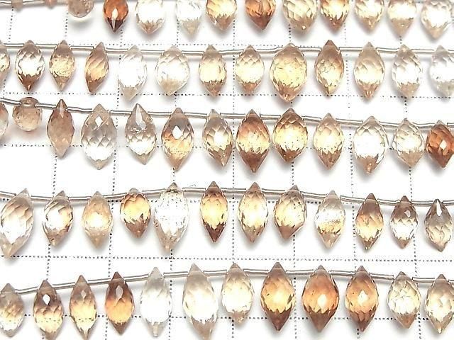 [Video] High Quality Brown Topaz AAA- Marquise Rice Faceted Briolette, half or 1 strand (32 pieces)