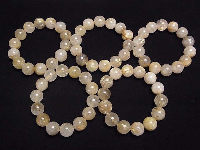 [Video]Rutilated Quartz AA Round 15mm Bracelet