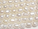 [Video] Fresh Water Pearl AA++ Baroque 6-10mm White 1strand beads (aprx.14inch/34cm)