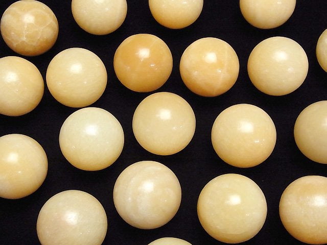 [Video] Yellow Calcite Sphere, Round 30mm 1pc