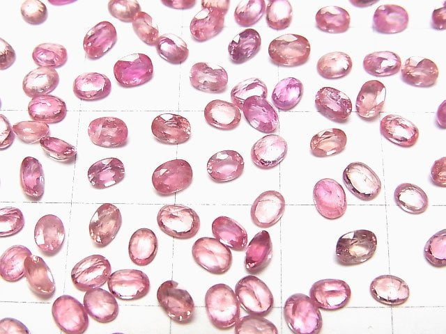 [Video]High Quality Pink Sapphire AAA Loose stone Oval Faceted 4x3mm 3pcs