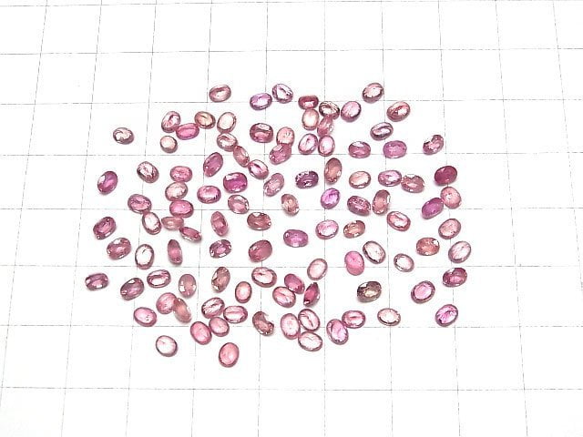 [Video]High Quality Pink Sapphire AAA Loose stone Oval Faceted 4x3mm 3pcs