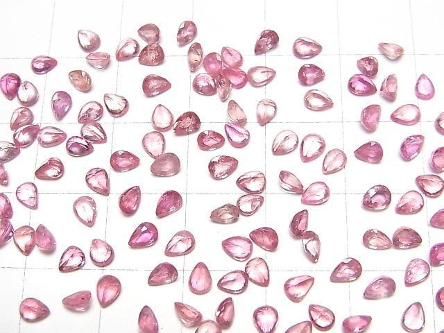 [Video]High Quality Pink Sapphire AAA Loose Stone Pear Shape Faceted 4x3mm 3pcs