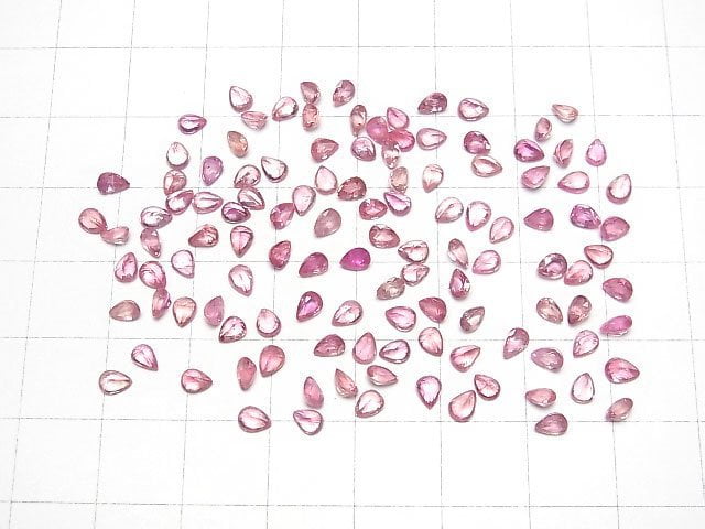 [Video]High Quality Pink Sapphire AAA Loose Stone Pear Shape Faceted 4x3mm 3pcs