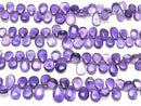 [Video]High Quality Amethyst AA++ Pear shape (Smooth) half or 1strand beads (aprx.7inch/18cm)