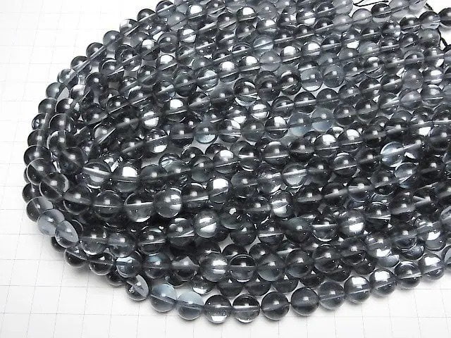 [Video] Gray Luna Flash Round 10mm 1strand beads (aprx.14inch/35cm)