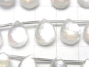 [Video] White Shell x Crystal AAA Faceted Pear Shape 12x9mm half or 1strand (16pcs)
