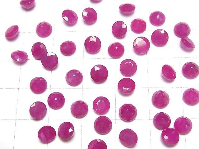 [Video]Ruby AAA- Loose stone Round Faceted 5.5x5.5mm 1pc