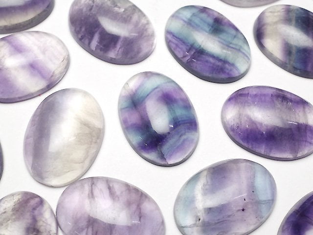 [Video] Multicolor Fluorite AA++ Oval Cabochon 18.5x13.5mm 5pcs