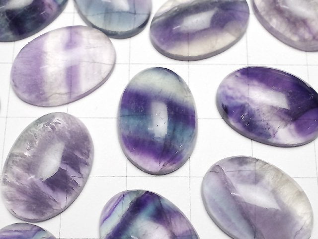 [Video] Multicolor Fluorite AA++ Oval Cabochon 18.5x13.5mm 5pcs