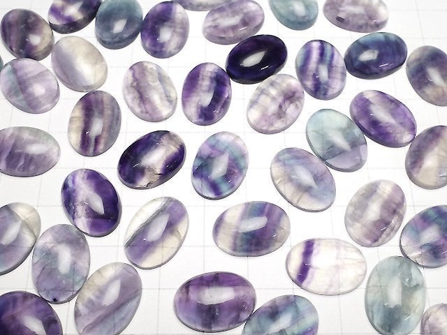 [Video] Multicolor Fluorite AA++ Oval Cabochon 18.5x13.5mm 5pcs