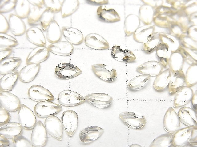 [Video]High Quality Scapolite Loose stone Pear shape Faceted 5x3mm 5pcs