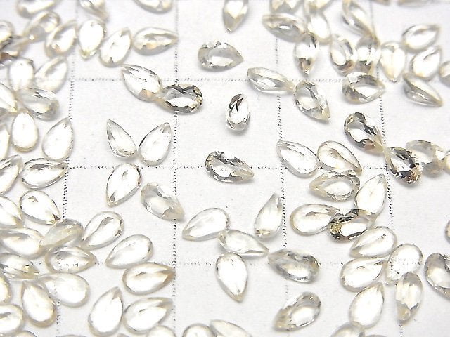[Video]High Quality Scapolite Loose stone Pear shape Faceted 5x3mm 5pcs