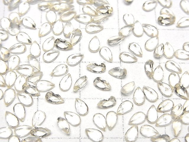 [Video]High Quality Scapolite Loose stone Pear shape Faceted 5x3mm 5pcs