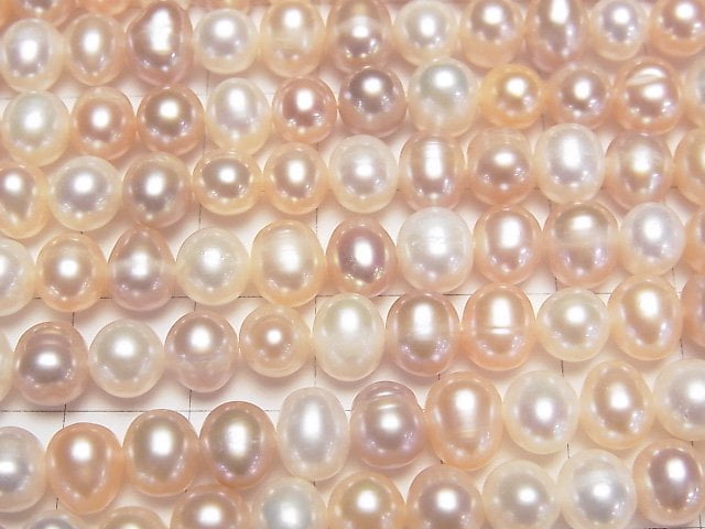 [Video] Fresh Water Pearl AA++ Potato 6-7mm Natural color mix 1strand beads (aprx.14inch/35cm)