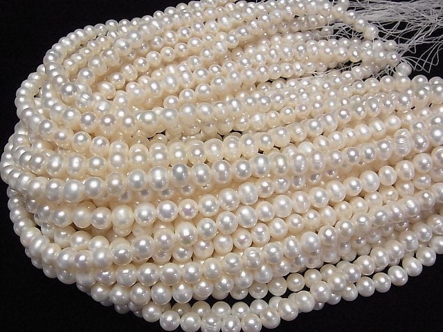 [Video] Fresh Water Pearl AA+ Potato 9mm White 1strand beads (aprx.15inch/36cm)