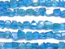 [Video]High Quality Neon Blue Apatite AA++ Faceted Nugget half or 1strand beads (aprx.7inch/18cm)