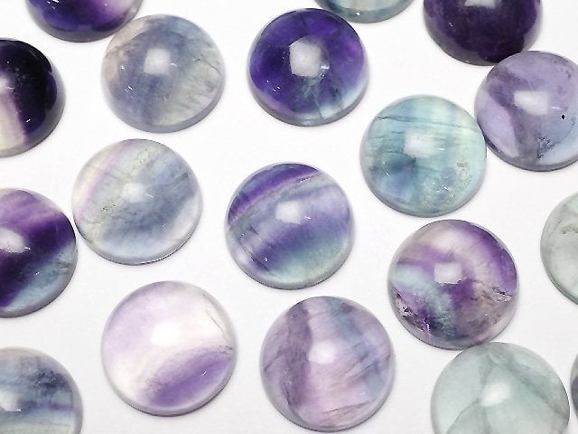 [Video] Multicolor Fluorite AA++ Round Cabochon 12.5x12.5mm 5pcs