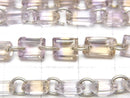 [Video]High Quality Ametrine AAA- Rectangle Faceted [Double Hole] 1strand beads (aprx.6inch/16cm)