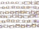 [Video]High Quality Ametrine AAA- Rectangle Faceted [Double Hole] 1strand beads (aprx.6inch/16cm)