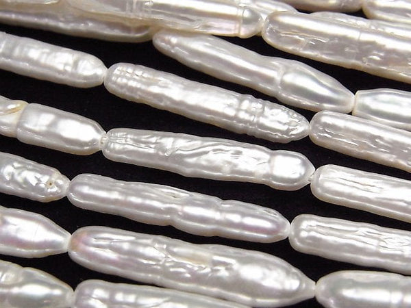 [Video] Fresh Water Pearl AA Stick 25-28mm White 1strand beads (aprx.15inch/38cm)
