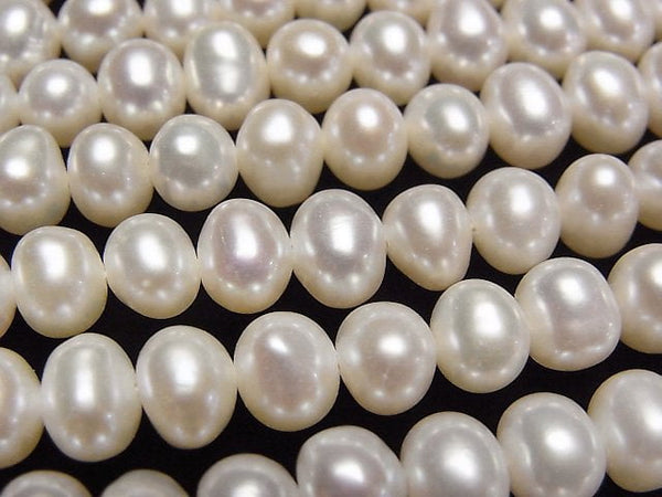 [Video] Fresh Water Pearl AA++ Potato 7mm White 1strand beads (aprx.14inch/35cm)