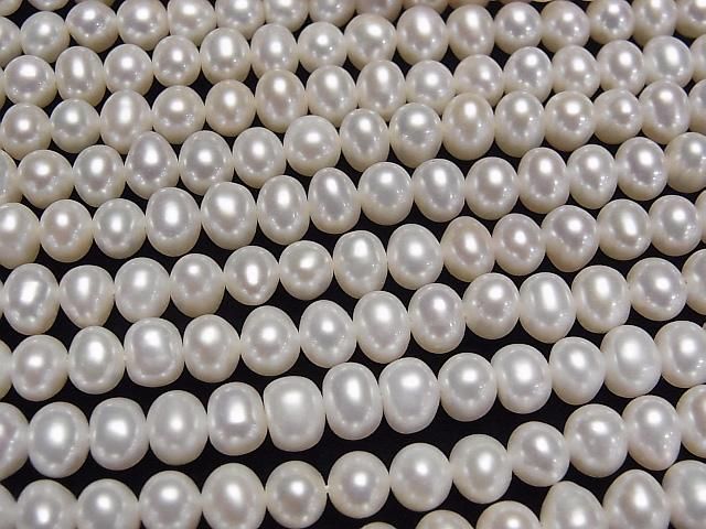 [Video] Fresh Water Pearl AA++ Potato 6-7mm White 1-strand beads (approx. 14inch/34cm)