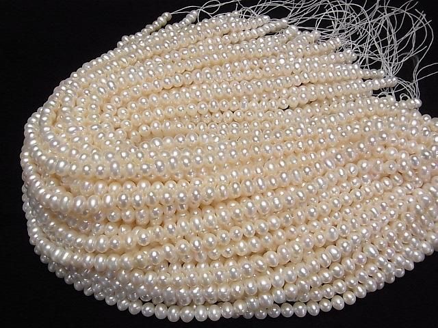 [Video] Fresh Water Pearl AA++ Potato 6-7mm White 1-strand beads (approx. 14inch/34cm)