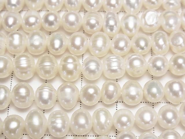 [Video] Fresh Water Pearl AA+ Wrinkle Potato 7mm White 1strand beads (approx. 13 inches/32 cm)