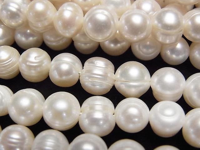 [Video] Fresh Water Pearl AA Wrinkle Potato 8-9mm White 1-strand beads (approx. 13inch/33cm)