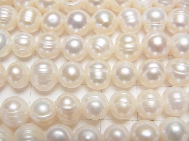 [Video] Fresh Water Pearl AA Wrinkle Potato 8-9mm White 1-strand beads (approx. 13inch/33cm)