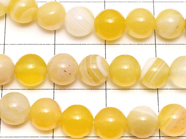 Yellow striped agate Round 6mm 1strand beads (aprx.15inch/37cm)