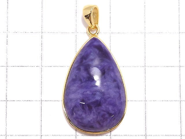 [Video][One of a kind] Charoite AAA Pendant 18KGP NO.52