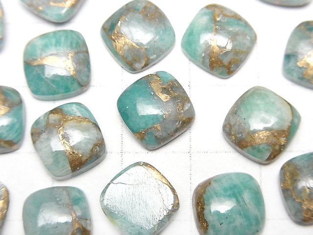 [Video] Copper Amazonite AAA Square Cabochon 10x10mm 2pcs