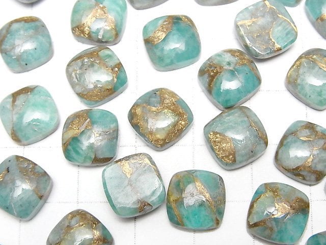 [Video] Copper Amazonite AAA Square Cabochon 10x10mm 2pcs