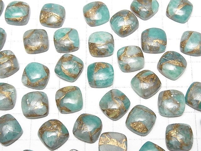 [Video] Copper Amazonite AAA Square Cabochon 10x10mm 2pcs