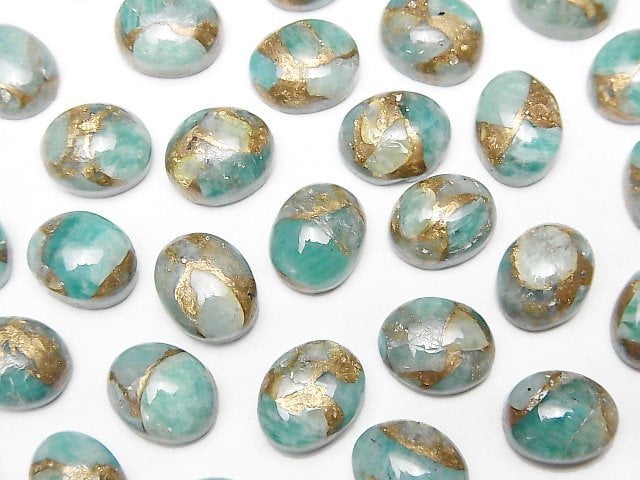 [Video] Copper Amazonite AAA Oval Cabochon 10x8mm 3pcs