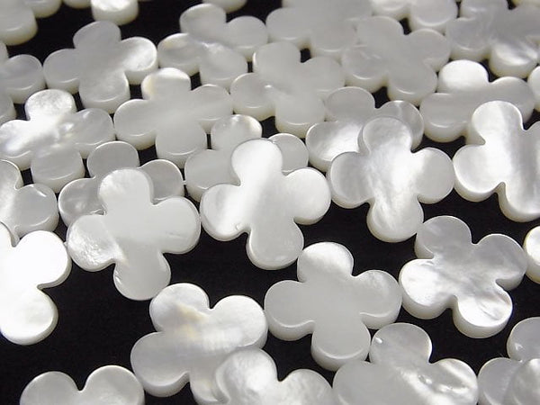 [Video] White Shell AAA Flower Motif 15x15x3mm 1/4 or 1strand beads (aprx.15inch/38cm)
