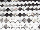 [Video] Black Shell AAA Flower Motif 13x13x3mm 1/4 or 1strand beads (aprx.15inch/38cm)
