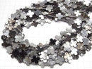 [Video] Black Shell AAA Flower Motif 13x13x3mm 1/4 or 1strand beads (aprx.15inch/38cm)