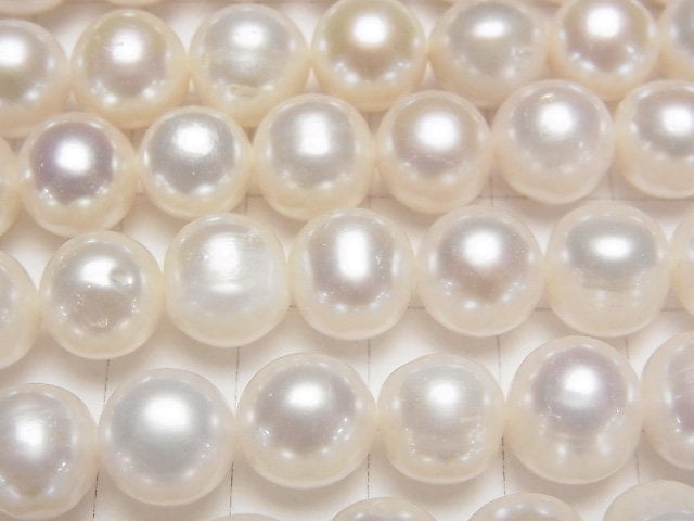 [Video] Fresh Water Pearl AA++ Potato 10-11mm White 1strand beads (aprx.15inch/38cm)