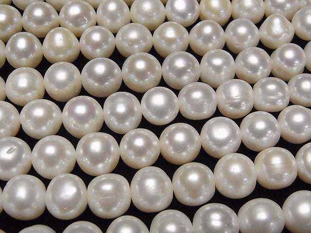 [Video] Fresh Water Pearl AA++ Potato 10-11mm White 1strand beads (aprx.15inch/38cm)