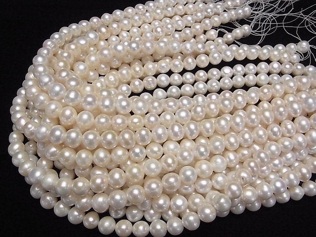 [Video] Fresh Water Pearl AA++ Potato 10-11mm White 1strand beads (aprx.15inch/38cm)